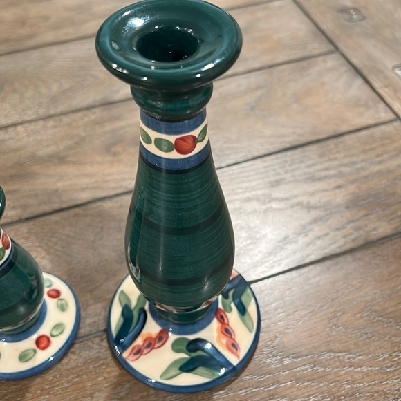 Vintage Gail Pittman ‘88 hand painted Candle Holders - Picture 3 of 7